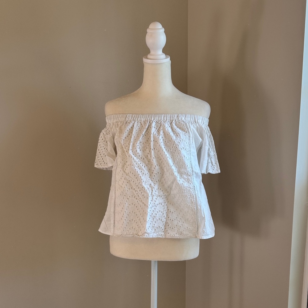 Express White Off-Shoulder Top